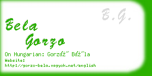 bela gorzo business card